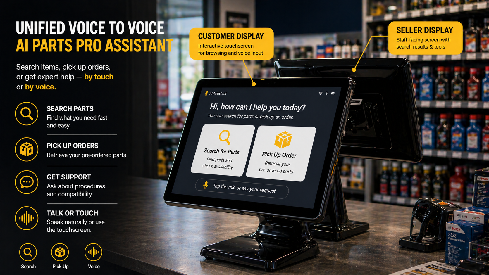 Unified Voice to Voice AI Parts Pro Assistant